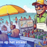 Venten op het strand of in het park
