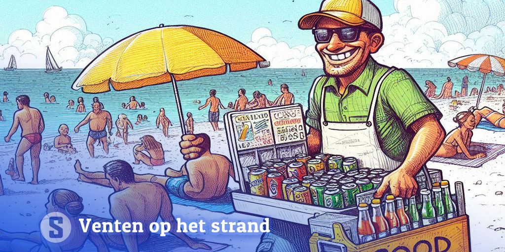 Venten op het strand of in het park